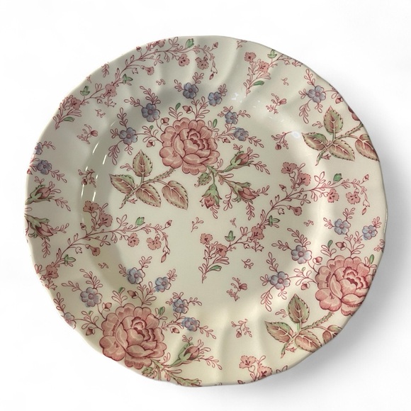 Vtg Johnson Bros. England Rose Chintz 2 Dinner Plates Floral Shabby Chic Charm - Picture 2 of 7